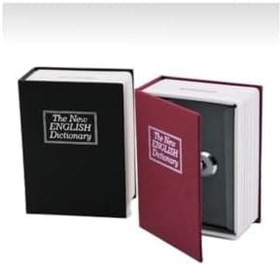 Resim Büyük Boy Kitap Model Kilitli Gizli Kasa 18x12cm Para Mücevherat Saklama Kutusu Kumbara 