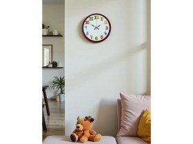 Resim Akıllı Durak 36 cm Kırmızı Çocuk Odası Duvar Saati 