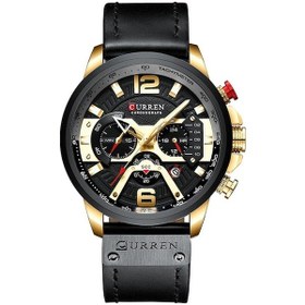 Resim Rogfer Curren M8329 Erkekler İçin Günlük Spor Deri Saat Altın, Siyah Çok Renkli Çok Renkli 