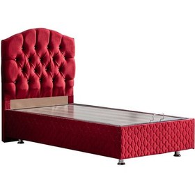 Resim Setaymobilya Baza, Zümrüt Bordo Tek Kişilik Baza + Başlık Seti, Setay 