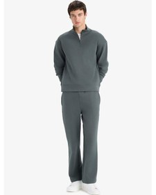 Resim Defacto Wide Leg Beli Bağcıklı Geniş Paça Eşofman Altı E9432ax25augn498 Yeşil 