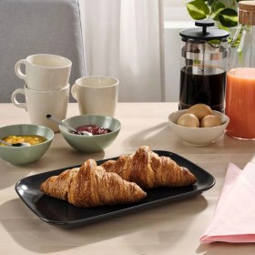 Resim Tabak Seti, Mat Koyu Gri, 30X18 Cm, 4 Adet 