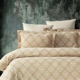 Resim Maxstyle Damask Lyocell Bej Çift Kişilik Nevresim Takımı 