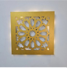 Resim Led Işıklı Motif Tablo 1 - 30x30cm Gold 