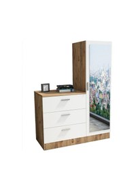 Resim Robin Home Lyana Aynalı Şifonyer Gardırop Çam-Beyaz (483214904) 