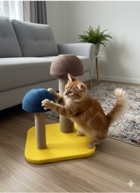 Resim FeyzaDesign Yumuşak ve dayanıklı kedi tırmalama mantarı, rahat kullanım sağlar 