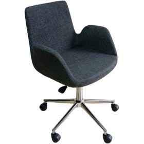 Resim Kamusalmarket Çalışma Sandalyesi Ofis Koltuğu Döküm Süngerli Krom Yıldız Ayaklı 