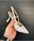 Resim Gloriys Ayakkabı & Çanta Gümüş simli 9 cm topuklu ayakkabı 01100 