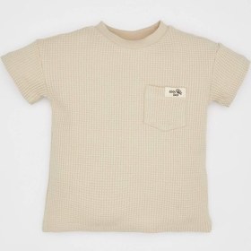 Resim Defacto Erkek Bebek Bisiklet Yaka Waffle Kısa Kollu Tişört C2208A524SMBG106 Bej 