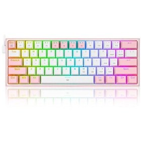 Resim Redragon K617-RGB WP FIZZ %60 Q Türkçe Kablolu Mekanik Klavye Beyaz Pembe 