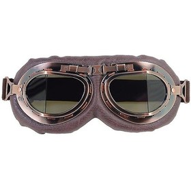 Resim Vintage Pilot Tarzı Cruiser Scooter Motosiklet Gözlükleri Yarım Kask Gözlükleri 