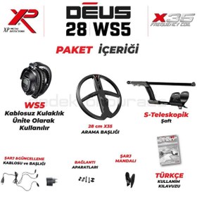 Resim XP Deus Dedektör - 22,5cm X35 Başlık, WS5 Kulaklık 