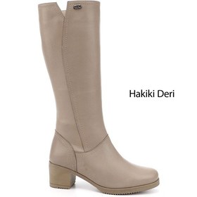 Resim Gönderi(R) Gönderi R Kadın Bej Fermuarlı Kalın Topuklu Hakiki Deri Çizme Gkzc13446529 Bej 