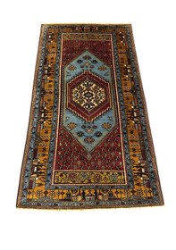 Resim El Dokuma Az Hatalı Yahyalı Halısı 107x198 Turkuaz Kök Boya Halı Turkuaz 