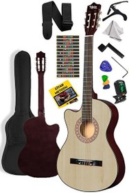Resim Midex CG-396NT Solak Klasik Gitar Natural Renk Full Set Sap Ayarlı 4/4 yetişkin Boy 