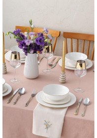 Resim Istanbul Porselen Feda 18 Parça 6 Kişilik Yemek Takımı Gold 