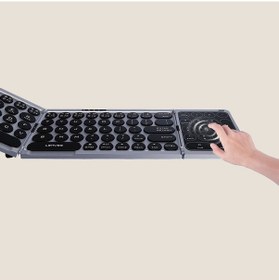 Resim Lenyes Wk110 Num Touch Pad Özellikli Katlanabilir Bluetooth Bağlantılı Kablosuz Klavye Siyah 