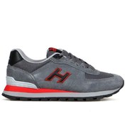 Resim Hammer Jack Peru Hakiki Deri Meet Gri-Kırmızı Erkek Spor Ayakkabı 