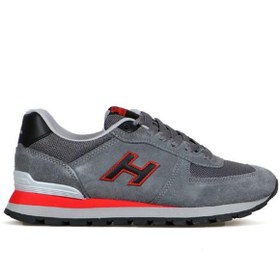 Resim Hammer Jack Peru Hakiki Deri Meet Gri-Kırmızı Erkek Spor Ayakkabı 