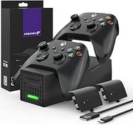 Resim Fosmon Dual Controller Şarj İstasyonu Xbox Series X/S 2020 ile Uyumlu (Xbox One/360 için değil) Denetleyici, (Çift Yuvalı) Yerleştirme İstasyonu Hızlı Şarj Cihazı ve 2X Şarj Edilebilir Piller - Siyah 