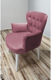Resim Berjer - Tekli Koltuk-balkon Koltuğu-koltuk-mini Koltuk- Beyaz Ayak - Gül Kurusu 