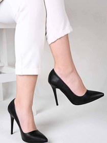 Resim ESER 1116 Model Bereket Kundura Siyah Cilt Stiletto Topuklu Ayakkabı 