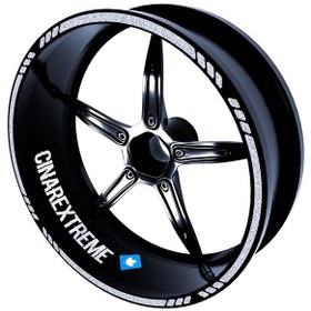 Resim 4 Parçalı Kesikli Tasarımlı Reflektif Gri Jant Şeridi Sticker Çınar Extreme 