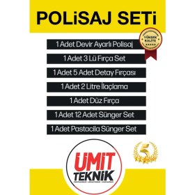 Resim Full Detay 30 Parça 6 Kademe Ayarlı Polisaj Makinesi Koltuk Yıkama Zımpara Pasta Cila Takım 