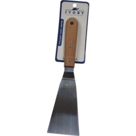 Resim Lüx Paslanmaz Çelik Bambu Saplı Spatula -Pasta Spatulası-Tatlı Spatulası 