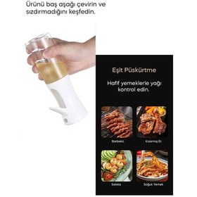 Resim Sprey Yağdanlık Sıvı Yağ Spreyi Yağlık - Airfryer Püskürtme Yağdanlık Beyaz 300ml Şeffaf 