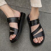 Resim MOGU MAOMAO Erkekler için Tüm Mevsimler Kaydırmaz Sandaletler - Dayanıklı Yumuşak Taban, Kalın Yastıklı Tabanlık, Nefes Alabilen Mikrofiber Üst ve Suni Taban, Plaj, Yürüyüş, Açık Hava ve Günlük Kullanım için Rahat Klasik Ayakkabılar, Plaj Ayakkabıları, Yürüyüş Ayakkabıları, Minimalist Tasarım, Sentetik Üst 