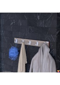 Resim Modilayn Arı Serisi 66,4x9,6 Cm 5'li Set 15 Kancalı Banyo Askısı Ekstra Düzen Ve Yer Tasarrufu Cordoba 