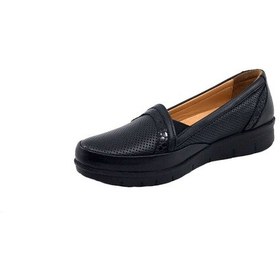 Resim Castle Black 42447-1 Kadın Günlük Hakiki Deri Ortopedik Ayakkabı Siyah 