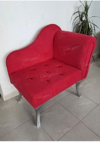 Resim aldagelsin Yeni Model Ters Kol Tekli Köşe Koltuğu Josefin Bench Gümüş Ayak 