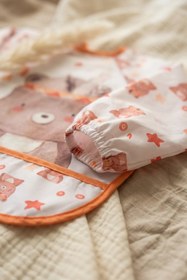 Resim Bebechi Bery Boho Sıvı Geçirmez Uzun Kollu Bebek Mama Önlüğü - Boho Ayıcık Desenli, Cepli Ve Leke Tutmaz Blw 