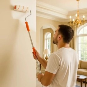 Resim Nacario 25 cm Boya Rulosu – Geniş Yüzeyler Için Profesyonel Rulo Fırça, Ergonomik Saplı ve Dayanıklı Metal Gövdeli 