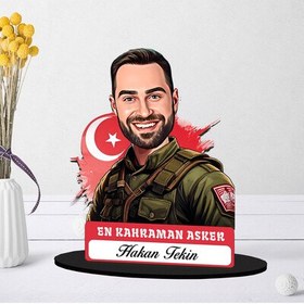 Resim Kişiye Özel Askere Hediye Karikatürlü Biblo 