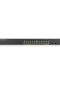 Resim Zyxel Gs1900-24hp V2, 24 Port, Gigabit, Poe 170w, 2 Port Gigabit Sfp, Yönetilebilir, Rackmount Switch 