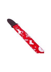 Resim Wagon Straps Yılbaşı Temalı Gitar Askısı - Kırmızı/beyaz 