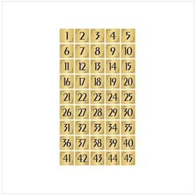 Resim Metal Kapı Masa Dolap Numarası Levha 4x4cm Altın Renk 45 Adet 1 45 
