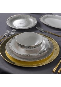 Resim Jumbo Janti Gri 60 Parça 12 Kişilik Yemek Takımı Gri 