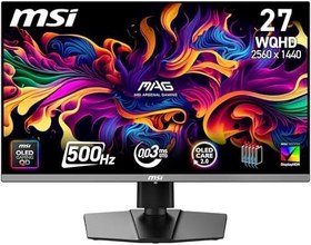Resim MSI 26.5" MAG 272QP QD-OLED X50, Oyun Monitörü, WQHD, 16:9 Flat, QD-OLED, 500Hz, 0,03ms, Freesync Premium Pro, Pivot 