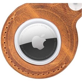 Resim Bloompaw Moccasin Hakiki Deri Apple Uyumlu AirTag Kılıfı Kahverengi 