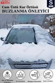 Resim Breen Buzlanma Önleyici- Gri S Beden Araba Cam Üstü Kar Örtüsü, Su Geçirmez- Ön Ve Yan Cam Koruma 