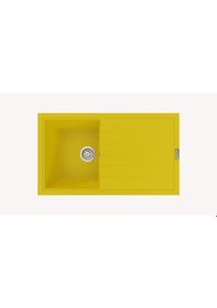 Resim Polex Cristalüx Granit Evye P-03 Sarı Tezgah Altı Ve Tezgah Üstü Mutfak Evyesi 85x49.5 CM 