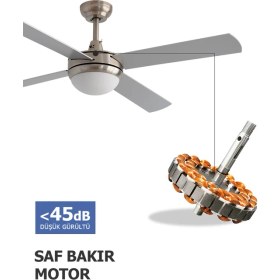 Resim Dlc Alızee Krom Tavan Vantilatörü 132 cm 