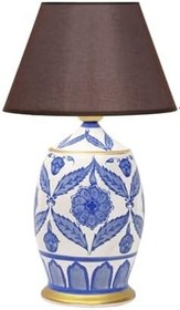 Resim vinner Handmade Ceramic Botanical Özel Tasarım Abajur - Hasır Koyu Kahve VNRCERBOA036 