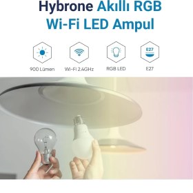 Resim Braventa Collection Hybrone LED Rgb Wi-Fi Akıllı Ampul, 16 Milyon Renk, 900 Lümen, E27 Duy, Uygulama ile Uzaktan Kontrol 