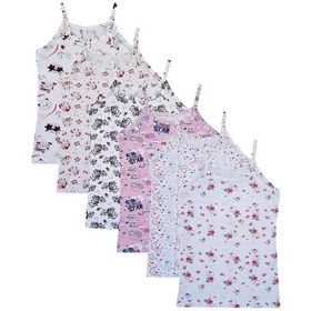 Resim Tutku 6Lı Kız Çocuk Ip Askılı Atlet Empirme Pamuklu Renkli 