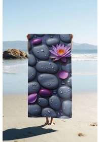 Resim Dijital Baskı Plaj Deniz Havlusu Modern Desenli Peştamal 80x160 Cm Hvl0059 Renkli 